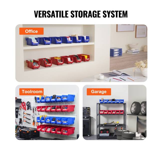 Plastikinė laikymo dėžė, 12 vnt., mėlynaraudona5