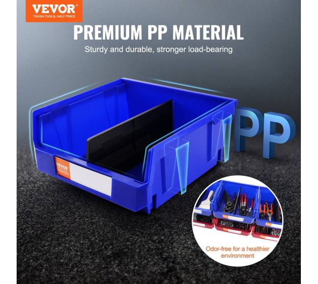 Plastikinė saugojimo dėžė, kabinama ir sukraunama, mėlynaraudona, 6 vnt.1