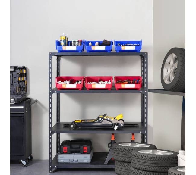 Plastikinė saugojimo dėžė, kabinama ir sukraunama, mėlynaraudona, 6 vnt.7