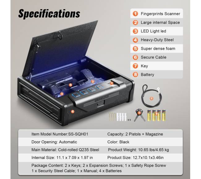 Pistolių seifas su biometriniu užraktu6