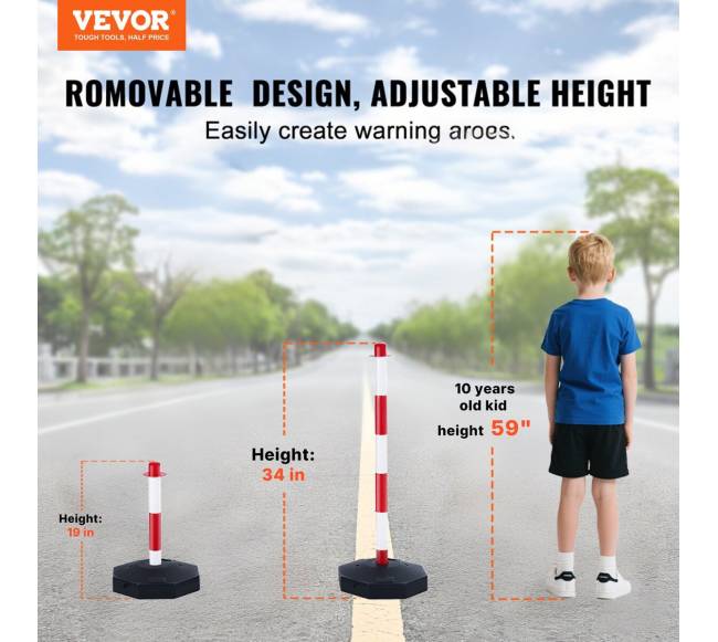 Reguliuojami saugos stulpeliai su grandine, 4 vnt.1