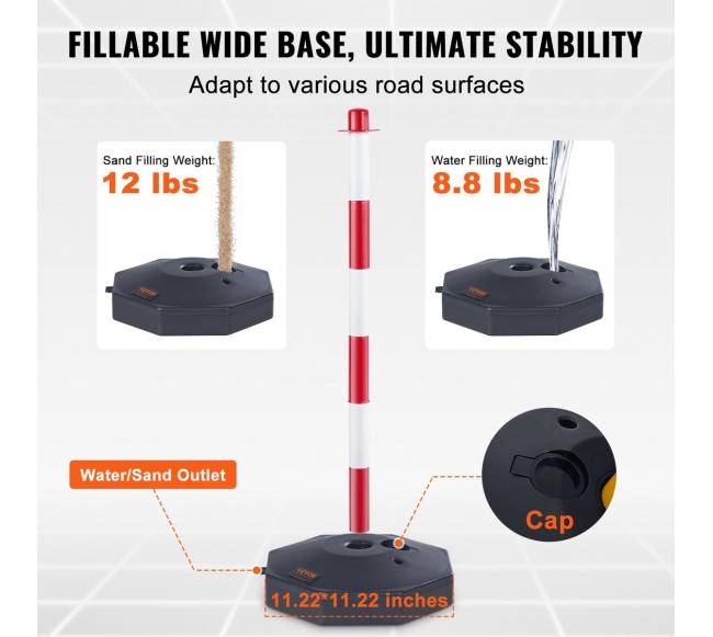 Reguliuojami saugos stulpeliai su grandine, 4 vnt.2