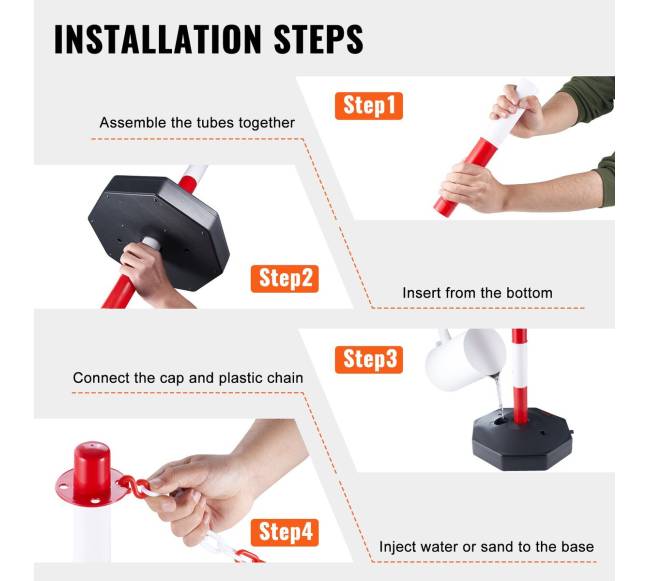 Reguliuojami saugos stulpeliai su grandine, 4 vnt.3