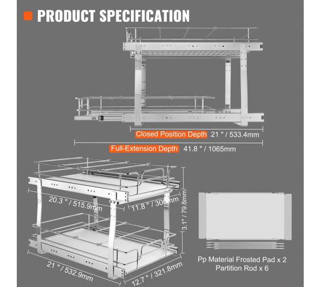 2 aukštų ištraukiamas spintelių organizatorius6