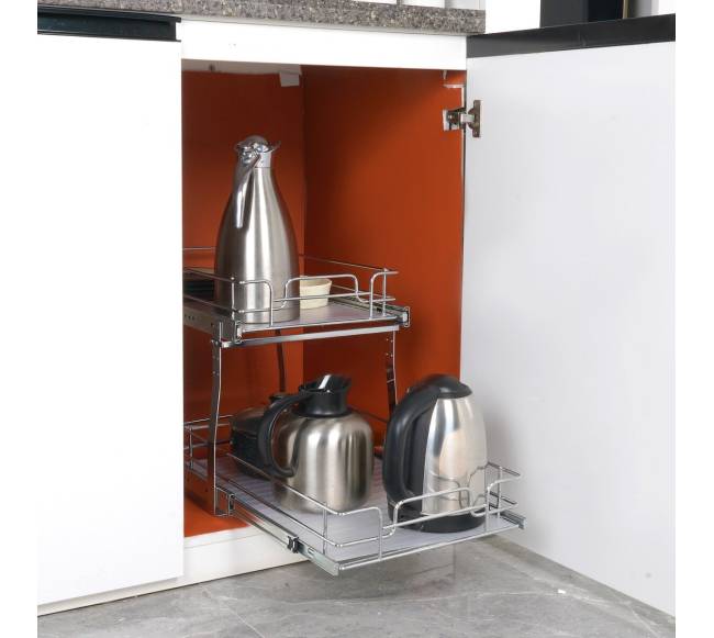 2 aukštų ištraukiamas spintelių organizatorius7