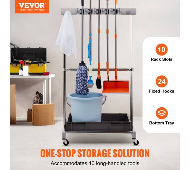 Sodo įrankių stovas su 10 vietų ir kabliais1