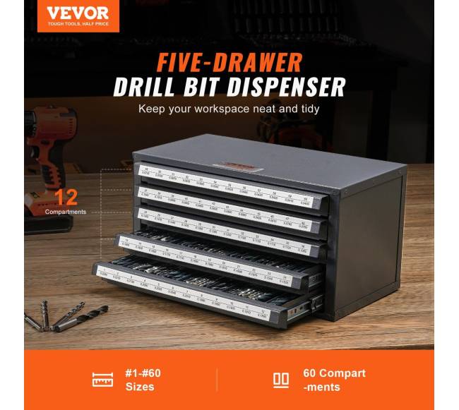 Grąžtų laikymo spintelė su stalčiais1