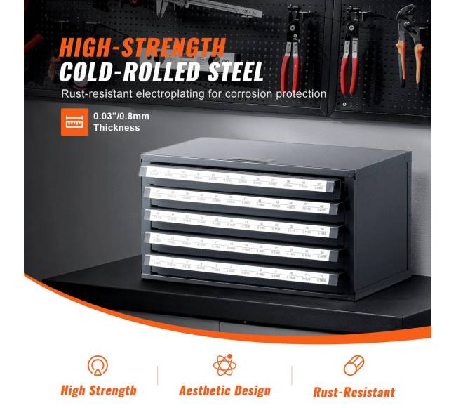 Grąžtų laikymo spintelė su stalčiais2