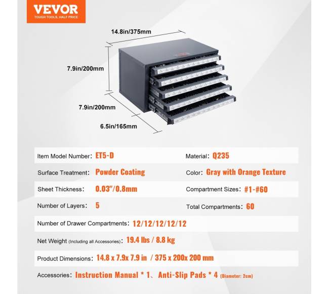 Grąžtų laikymo spintelė su stalčiais6