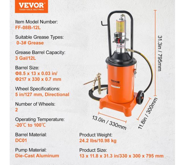 Oro tepalo siurblys, 3 galonai 12L6