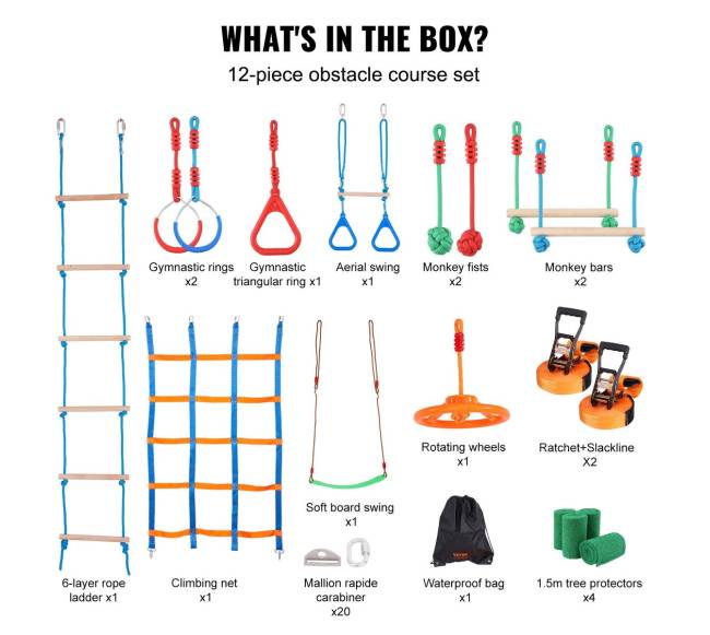 Nindzių kliūčių trasa vaikams lauke su 12 kliūčių5