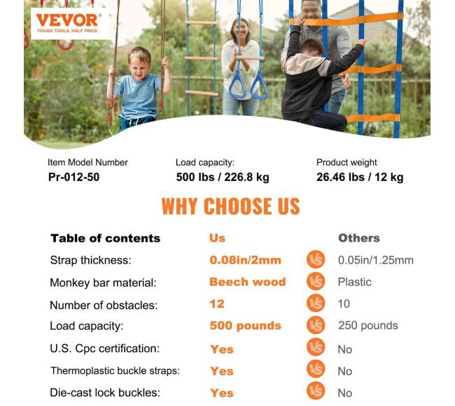 Nindzių kliūčių trasa vaikams lauke su 12 kliūčių6