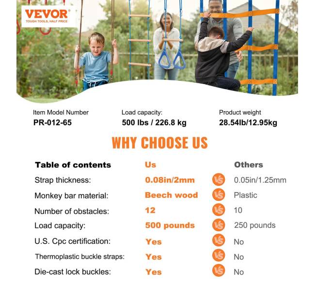 Nindzių kliūčių ruožas vaikams lauke 19.8 m6