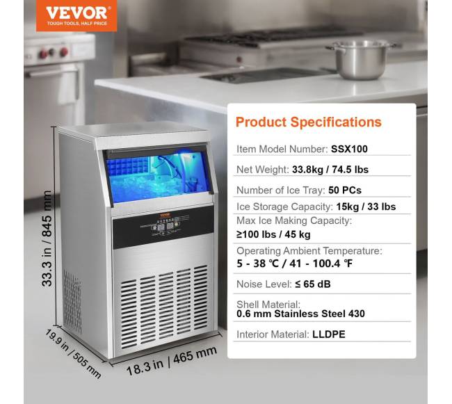 Komercinė ledo gaminimo mašina su spintele6