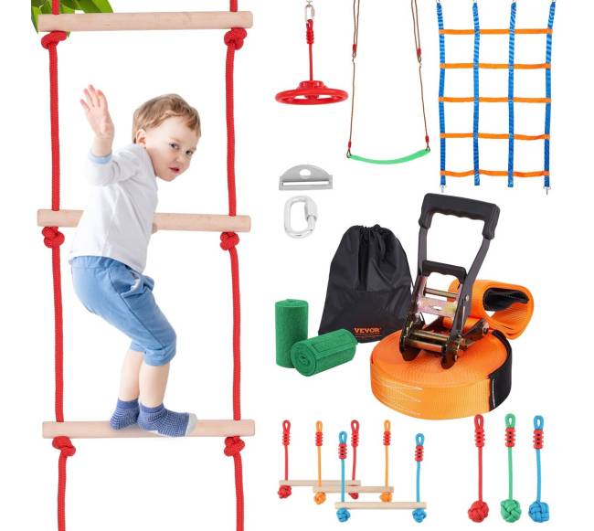 Nindzių kliūčių trasa vaikams 15,24 m ilgio0