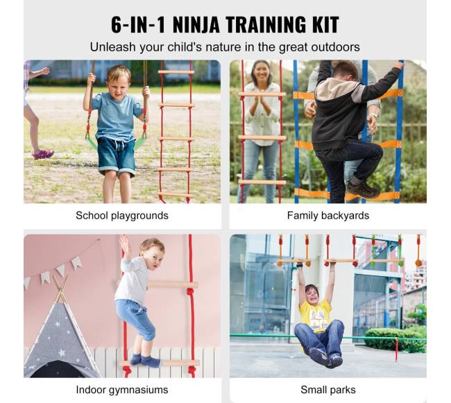 Nindzių kliūčių trasa vaikams 15,24 m ilgio1