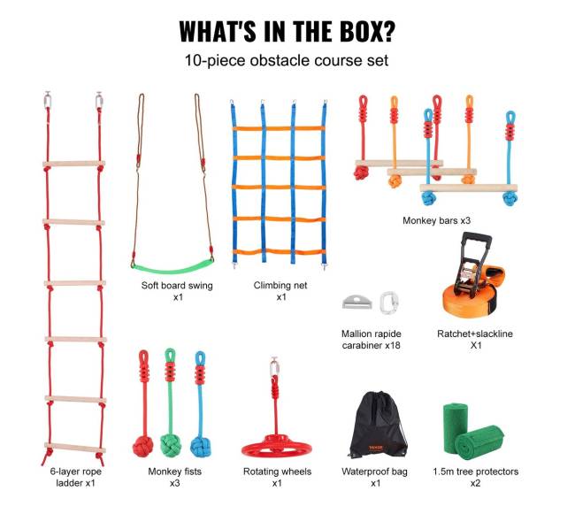 Nindzių kliūčių trasa vaikams 15,24 m ilgio5