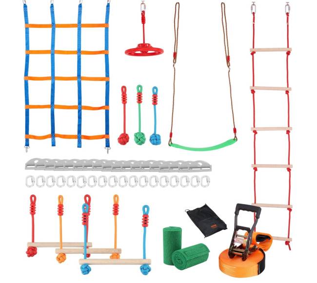 Nindzių kliūčių trasa vaikams 15,24 m ilgio8