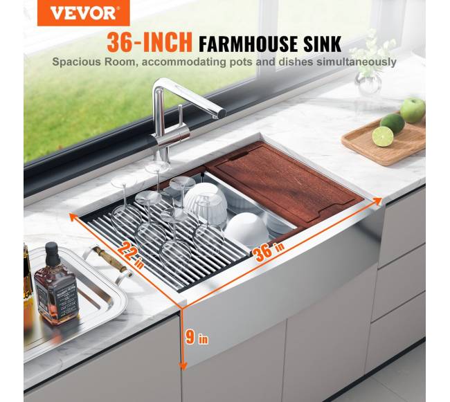 Ūkio stiliaus virtuvės kriauklė, 91 cm1