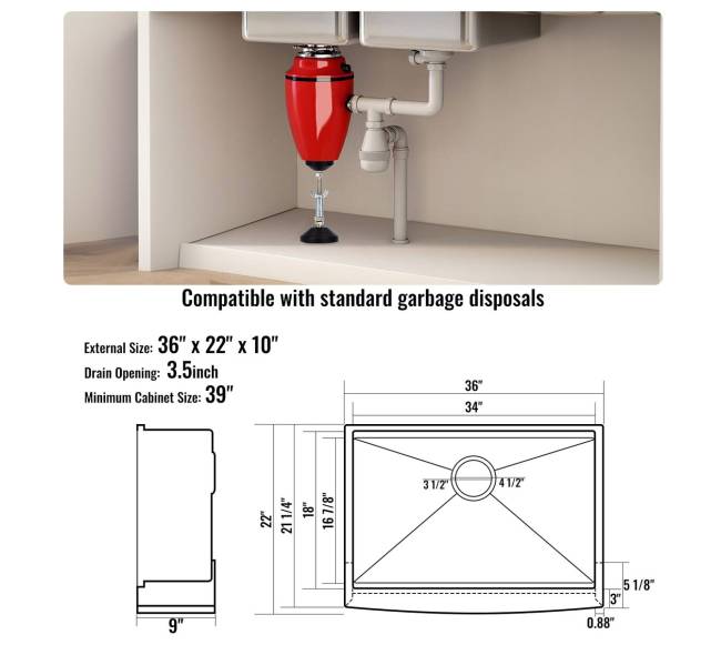 Ūkio stiliaus virtuvės kriauklė, 91 cm6