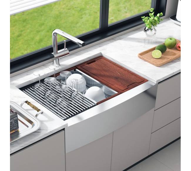 Ūkio stiliaus virtuvės kriauklė, 91 cm7