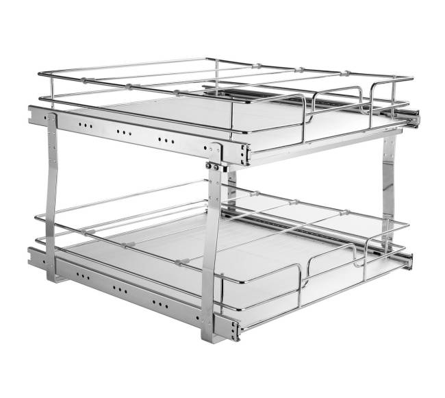 Dviejų lygių ištraukiamas spintos organizatorius0