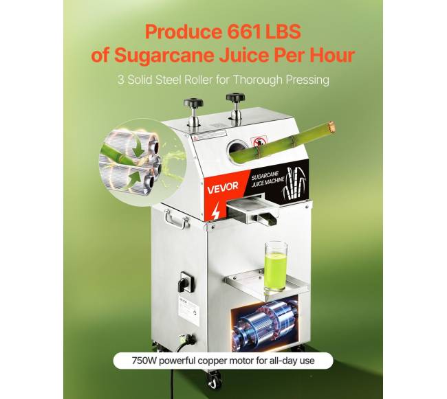 750W elektrinis cukranendrių sulčiaspaudė1