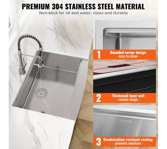 virtuvės kriauklė iš nerūdijančio plieno, 30 cm3