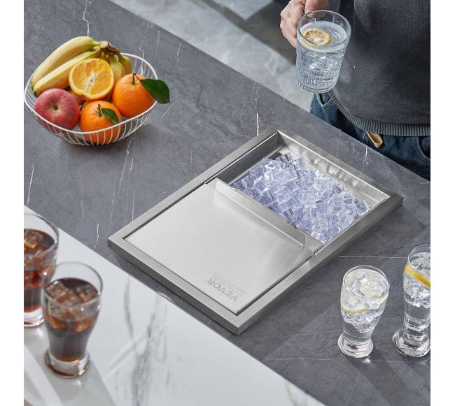 Įmontuojama nerūdijančio plieno ledo dėžė 46 cm7