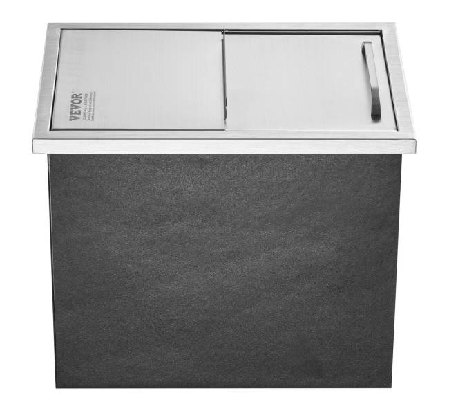 Įmontuojama nerūdijančio plieno ledo dėžė 46 cm8