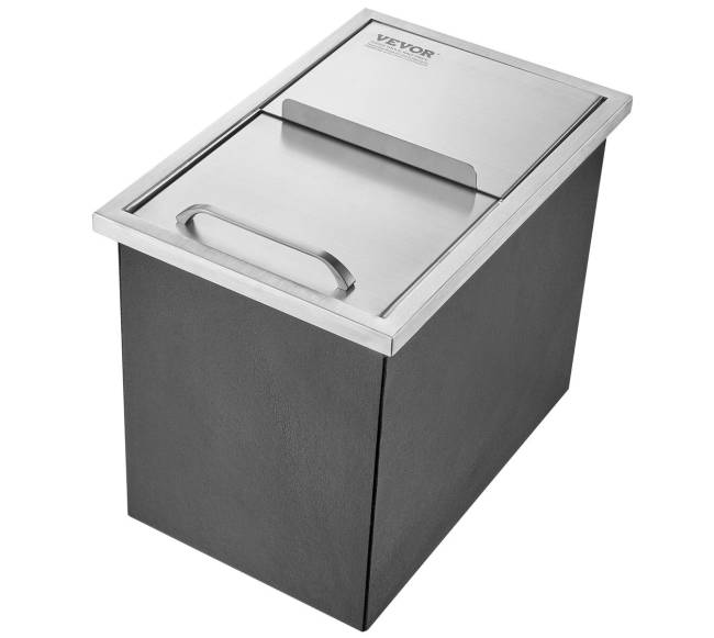 Įmontuojama nerūdijančio plieno ledo dėžė 46 cm9