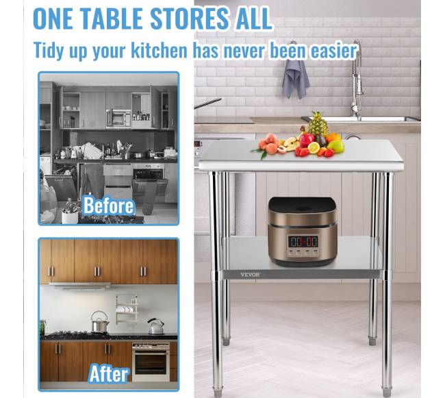 Nerūdijančio plieno darbastalio stalas virtuvei1