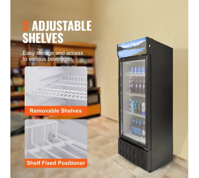 Komercinis šaldytuvas-vitrina 195L su 3 lentynomis2