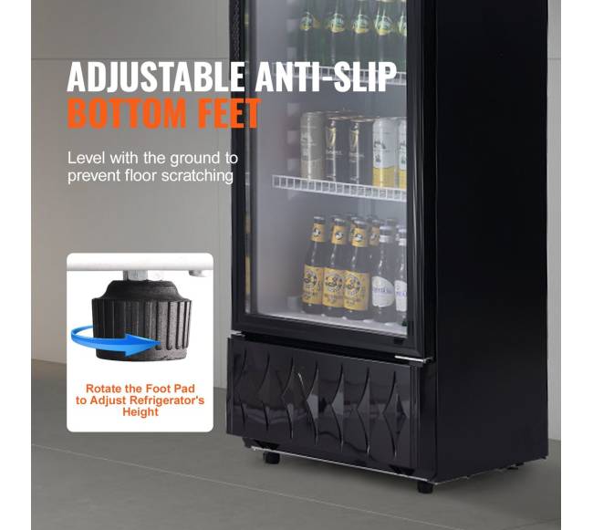 Komercinis šaldytuvas-vitrina 195L su 3 lentynomis5