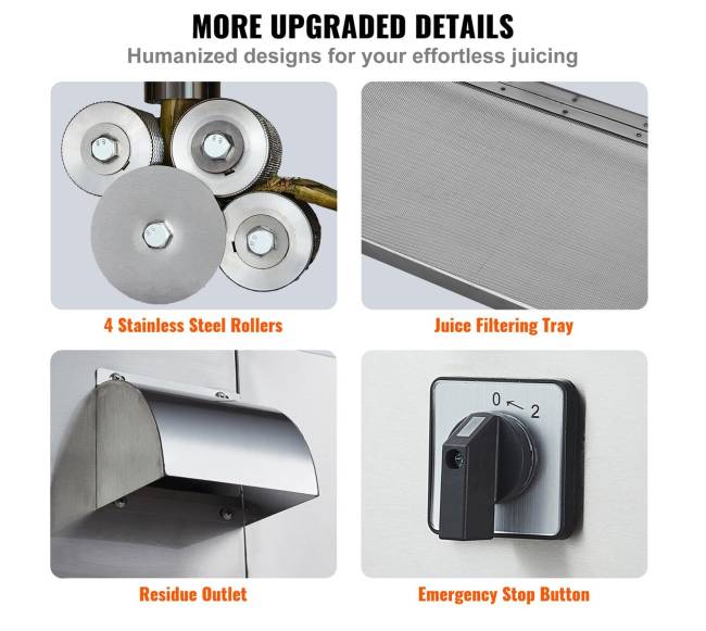 800W elektrinė cukranendrių sulčiaspaudė5