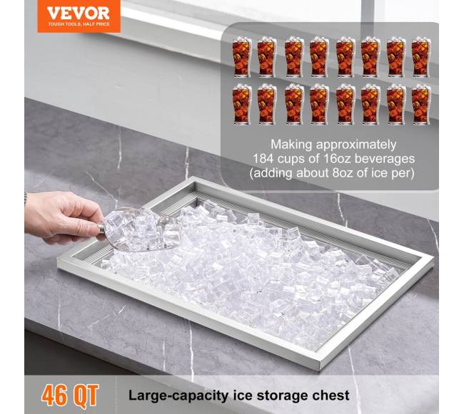 Įmontuojama ledo dėžė, 43,5L, nerūdijantis plienas1