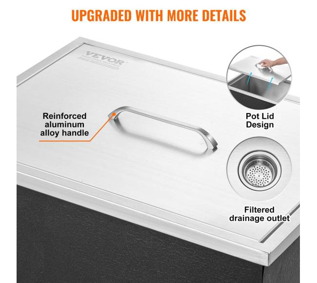 Įmontuojama ledo dėžė, 43,5L, nerūdijantis plienas4