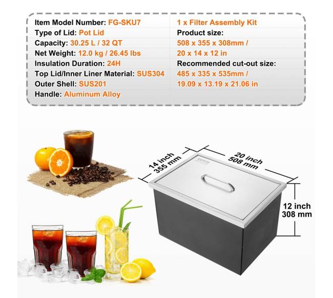 Įmontuojamas šaldymo dėžė, nerūdijantis plienas6