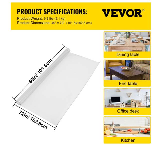 Skaidri staltiesė 102 x 183 cm stačiakampė6