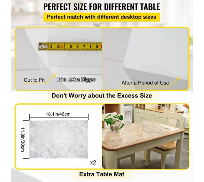 Skaidrus plastikinis stalo užtiesalas 61 x 152.4 cm4