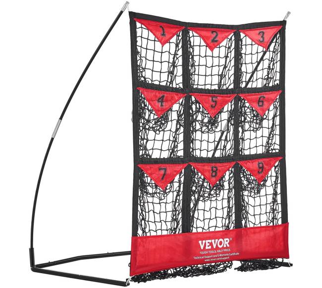 9 angų beisbolo tinklas 124x107 cm treniruotėms0