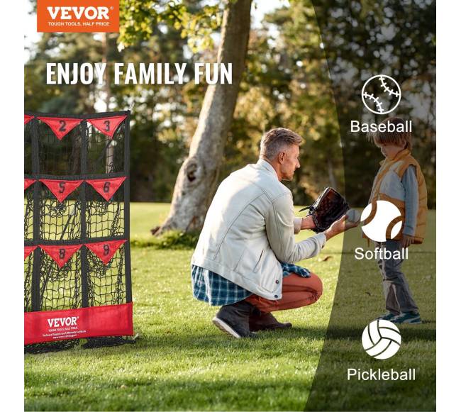 9 angų beisbolo tinklas 124x107 cm treniruotėms6