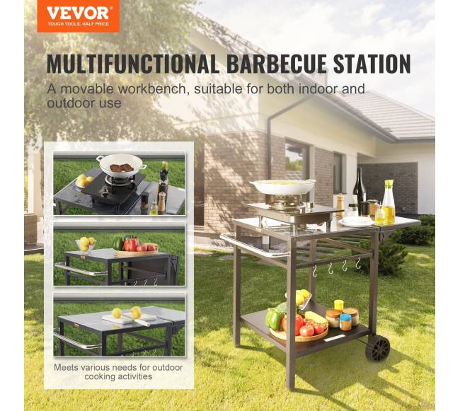 Lauko grilis su dviguba lentyna ir ratukais1