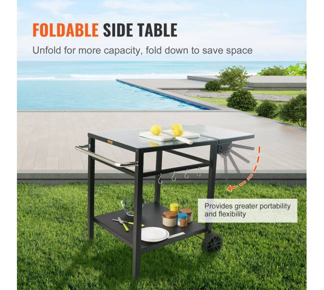 Lauko grilis su dviguba lentyna ir ratukais2