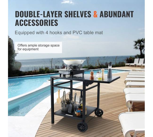 Lauko grilis su dviguba lentyna ir ratukais3