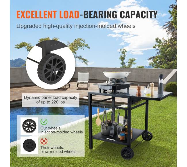 Lauko grilis su dviguba lentyna ir ratukais4