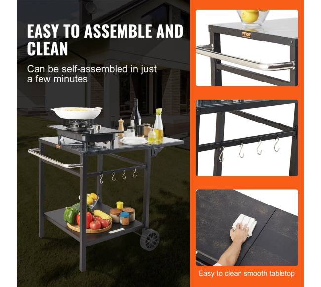 Lauko grilis su dviguba lentyna ir ratukais5