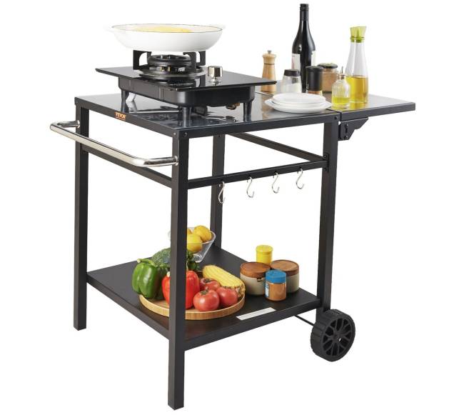 Lauko grilis su dviguba lentyna ir ratukais10