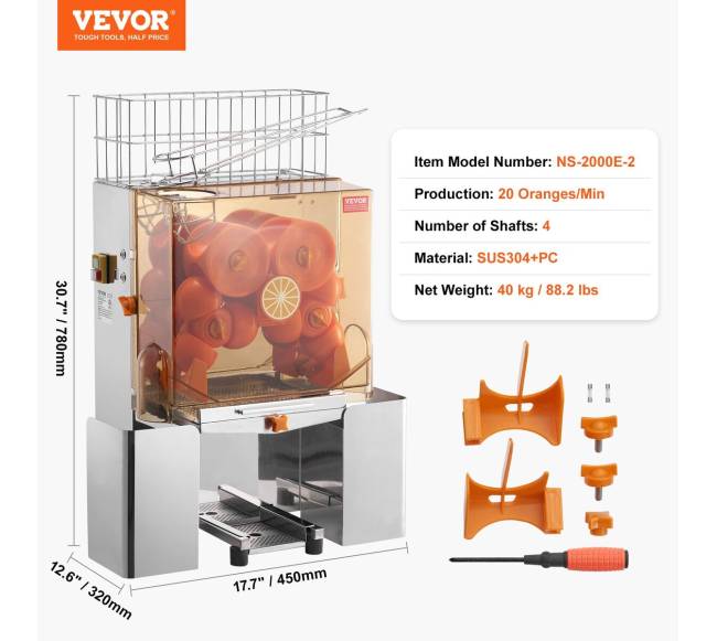 Komerciška apelsinų sulčiaspaudė 120W6