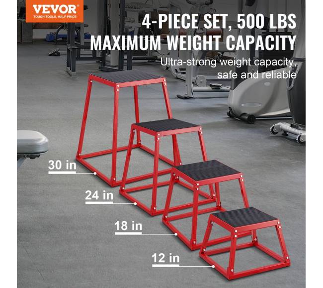 Pliometriniai šuolio kubai, 30 cm, 45 cm, 60 cm, 75 cm1